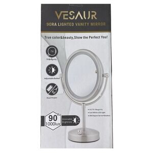 VESAUR Lighted Makeup Mirror 7x Magnifying Dimmable‎ Brightness- Missing Charger